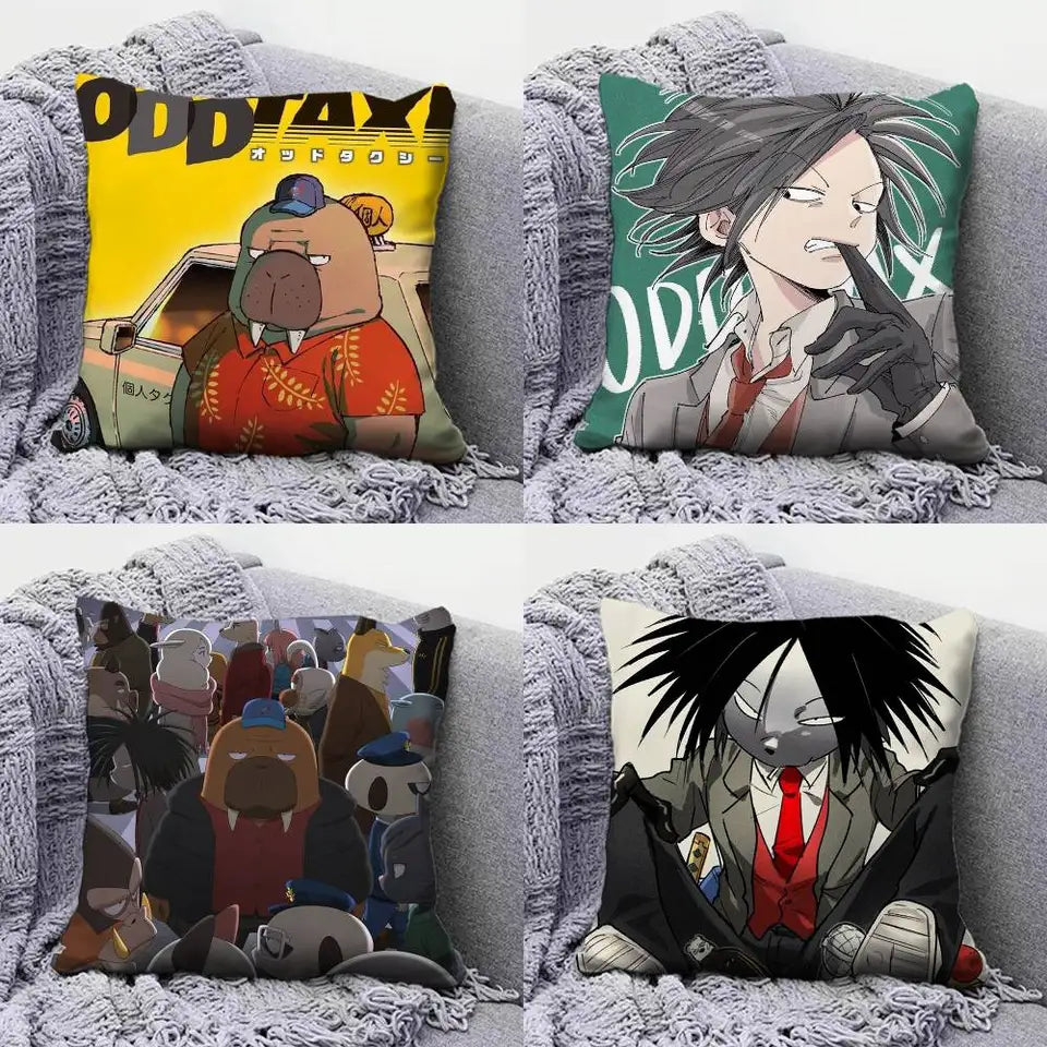 Odd Taxi Anime  Pillow Covers, Home Sofa Cushion Covers and Aecorative Custom