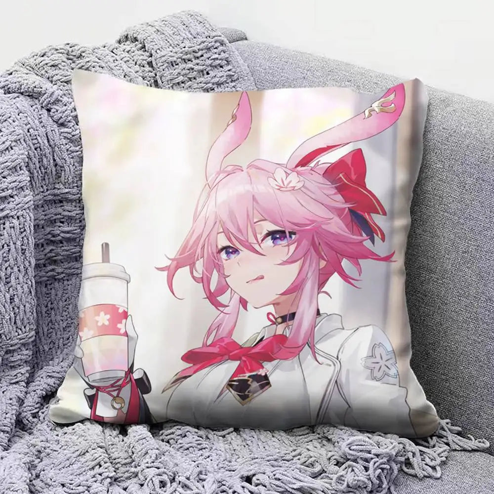 Evanescia Honkai Star Rail HSR Game  Pillow Covers, Home Sofa Cushion Covers and Aecorative Custom