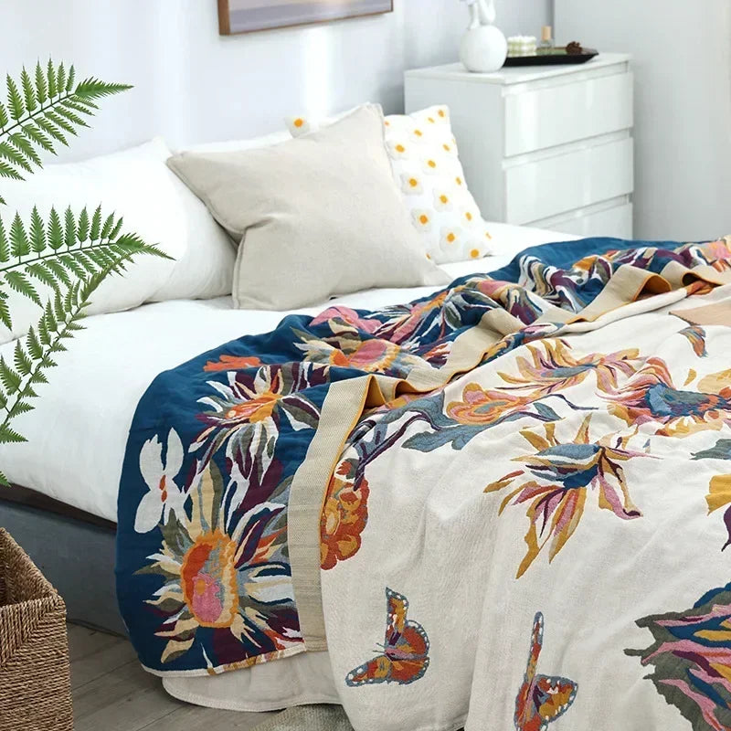 European Cotton Blanket Bedspread On The Bed Luxury Sofa Cover Air-conditioning Blanket Soft Sheet Cooling Quilt Home Textile