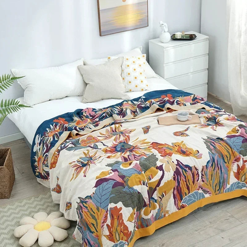 European Cotton Blanket Bedspread On The Bed Luxury Sofa Cover Air-conditioning Blanket Soft Sheet Cooling Quilt Home Textile