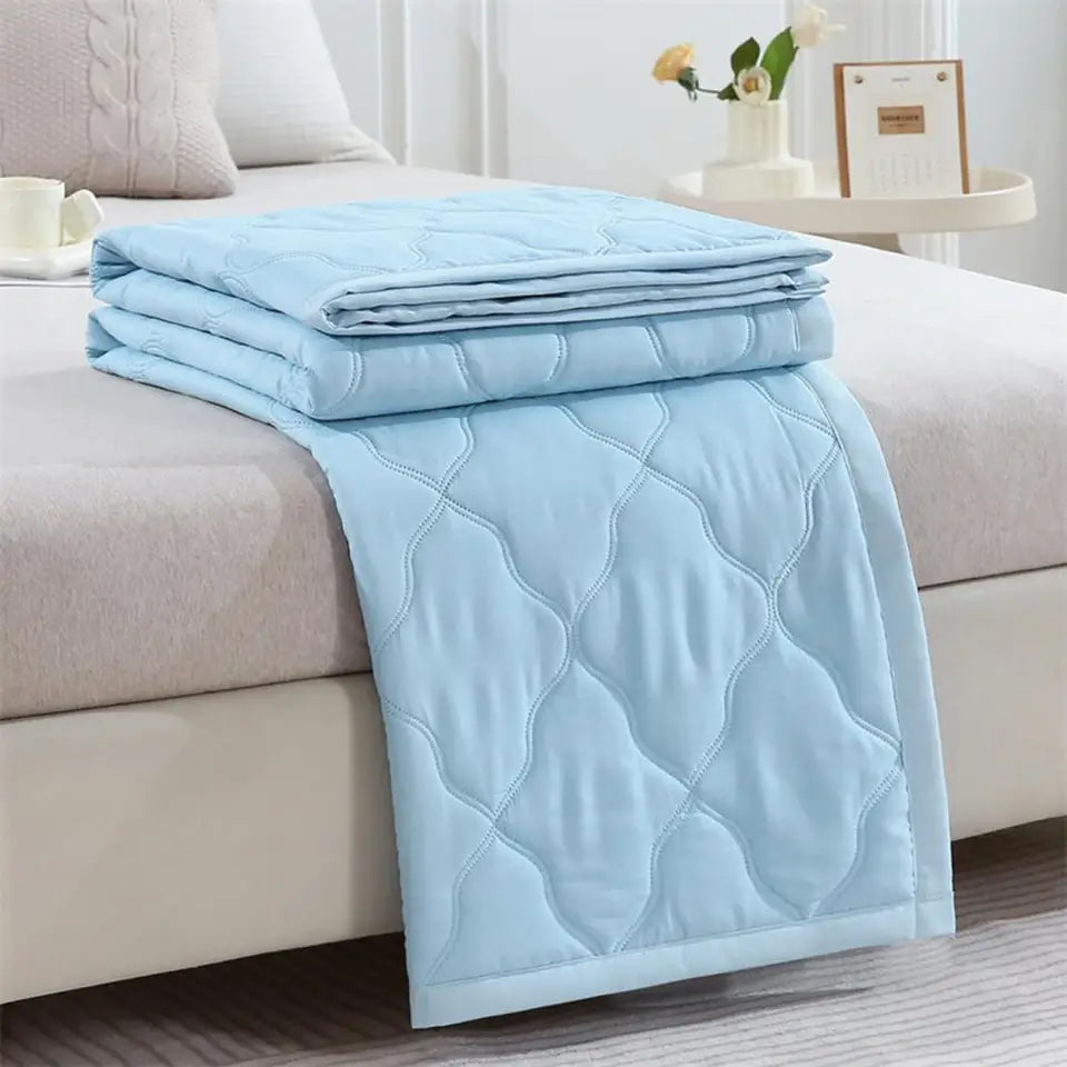 100-200cm Cool Summer Quilt Lightweight Quilted Duvet Single Double King Size Reversible Breathable Throw Beds Travelling Home