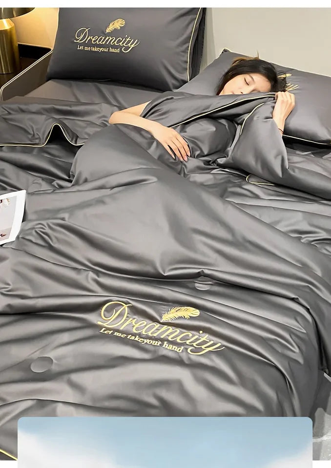 Summer Cool Quilt Silkly Breathable Queen Quilts Air Conditioning Blanket Bedspreads for Double Bed Bedding Pillowcase Sheet