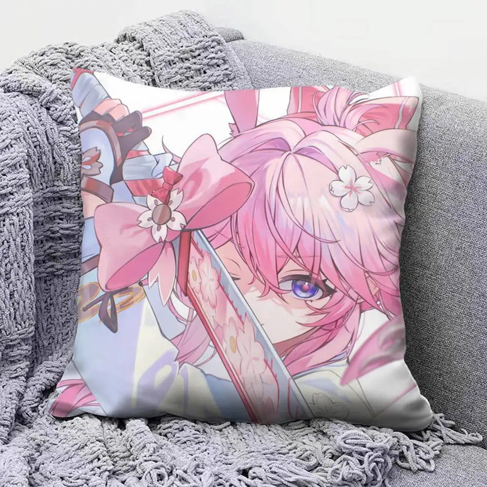 Evanescia Honkai Star Rail HSR Game  Pillow Covers, Home Sofa Cushion Covers and Aecorative Custom
