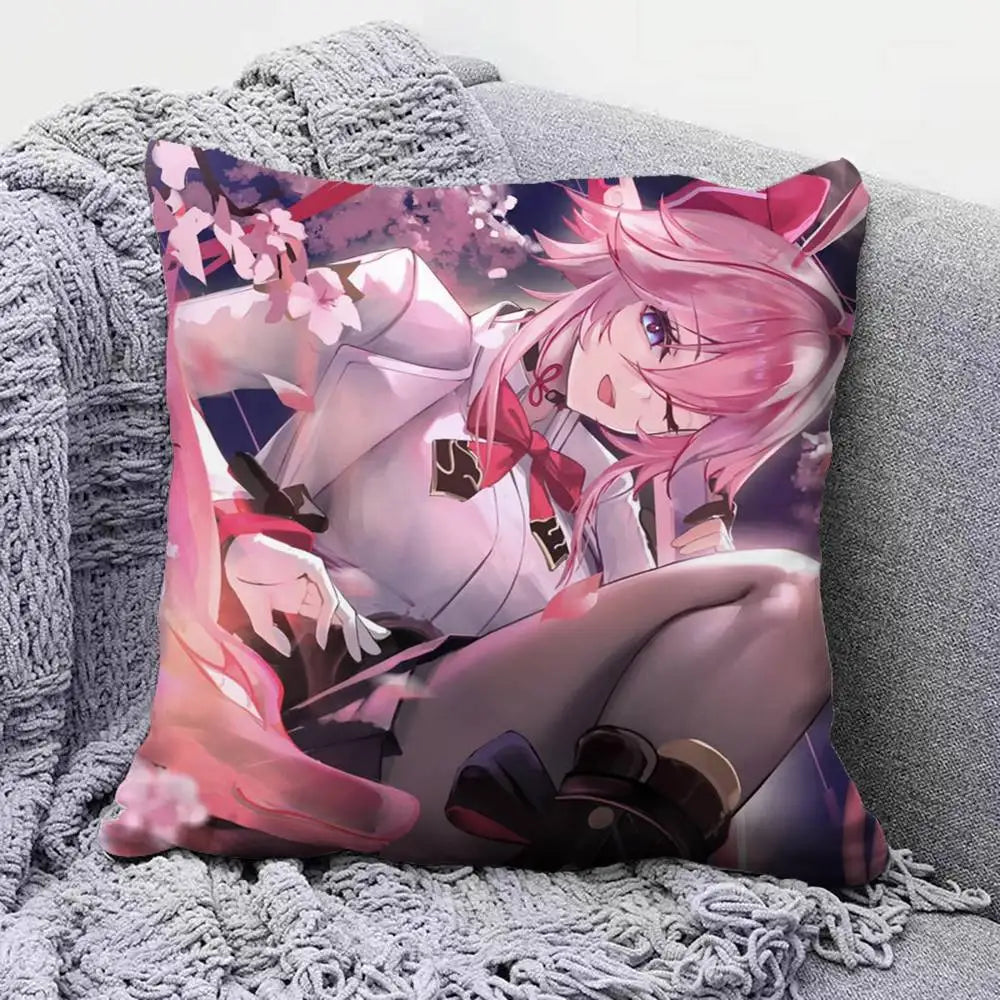 Evanescia Honkai Star Rail HSR Game  Pillow Covers, Home Sofa Cushion Covers and Aecorative Custom