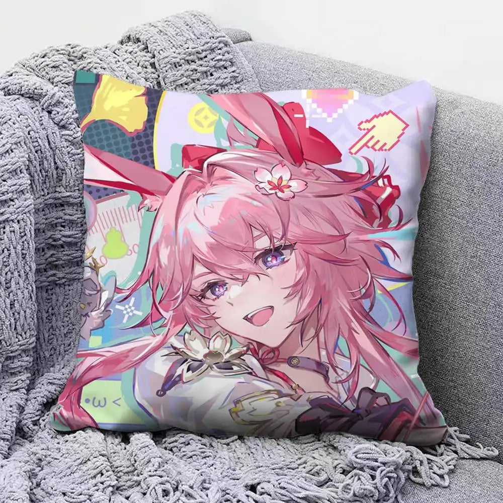 Evanescia Honkai Star Rail HSR Game  Pillow Covers, Home Sofa Cushion Covers and Aecorative Custom