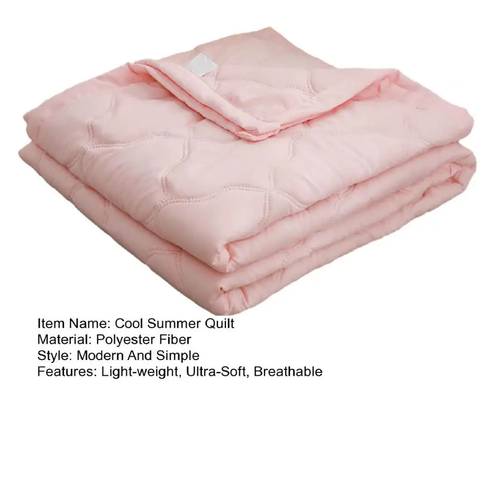 100-200cm Cool Summer Quilt Lightweight Quilted Duvet Single Double King Size Reversible Breathable Throw Beds Travelling Home