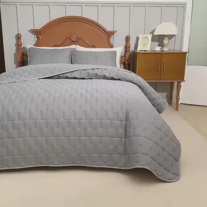 Quilt Bedding Sets, Lightweight Soft Bedspread Coverlet with Pillow Cases, Quilted Blanket Thin Comforter Bed Cover, All Season